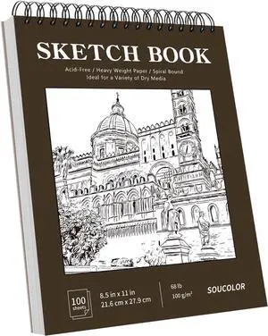 Sketchbook 8.5x11,100 Sheets Thick Acid-Free Drawing Paper | 68lb/100gsm Lay Flat Sketch Pad Art Notebook for Adults Artists Teachers Students Classroom Sketchbook 8.5x11,100 Sheets Thick Acid-Free Drawing Paper | 68lb/100gsm Lay Flat Sketch Pad Art Notebook for Adults Artists Teachers Students Classroom