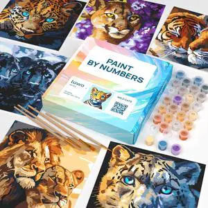 6 Pack Paint by Numbers Kit for Adults Featuring Majestic Wild Cats Designs Paint by Numbers for Adults Beginners DIY Adult Paint by Number Kit 7.87 x 7.87 inch 6 Pack Paint by Numbers Kit for Adults Featuring Majestic Wild Cats Designs Paint by Numbers for Adults Beginners DIY Adult Paint by Number Kit 7.87 x 7.87 inch