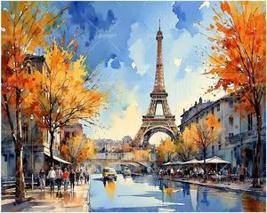Autumn in Paris Paint by Numbers Kit for Adults - DIY Eiffel Tower with Fall Trees and Street Scene Painting on Canvas, Acrylic Paint Set for Beginners, Home Decoration Art or Gifts(8X12IN Framed) Autumn in Paris Paint by Numbers Kit for Adults - DIY Eiffel Tower with Fall Trees and Street Scene Painting on Canvas, Acrylic Paint Set for Beginners, Home Decoration Art or Gifts(8X12IN Framed)