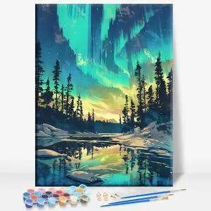 Voyageurs Minnesota National Park Framed Canvas DIY Paint by Numbers Kit Bar Cafe Cave Home Room Wall Bathroom Porch Patio Decor Gift, 16 x 12 Inch Voyageurs Minnesota National Park Framed Canvas DIY Paint by Numbers Kit Bar Cafe Cave Home Room Wall Bathroom Porch Patio Decor Gift, 16 x 12 Inch