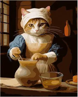 Paint by Numbers Kit for Adults Beginners, Canvas 16x20 Unframed | DIY Acrylic Painting Set With 10 Brushes & Extra Colors, Ideal Gift For Home Wall Art Decor, Maid Cat Paint by Numbers Kit for Adults Beginners, Canvas 16x20 Unframed | DIY Acrylic Painting Set With 10 Brushes & Extra Colors, Ideal Gift For Home Wall Art Decor, Maid Cat