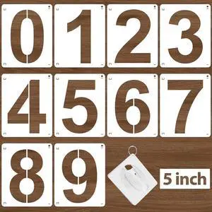 5Inch Number Stencils,10Pcs Plastic Reusable Washable Curb Stencil Kit | 0-9 Large Number Custom Stencils for Address Painting,Digital Templates for Spray Painting, DIY Crafts, Address Signs 5Inch Number Stencils,10Pcs Plastic Reusable Washable Curb Stencil Kit | 0-9 Large Number Custom Stencils for Address Painting,Digital Templates for Spray Painting, DIY Crafts, Address Signs