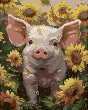 Pig Paint by Numbers Kit for Adults Beginners- Pig Sunflower Paint by Number Canvas, Easy Animal Acrylic Painting by Numbers for Home Wall Decor (16x20 inch) Pig Paint by Numbers Kit for Adults Beginners- Pig Sunflower Paint by Number Canvas, Easy Animal Acrylic Painting by Numbers for Home Wall Decor (16x20 inch)