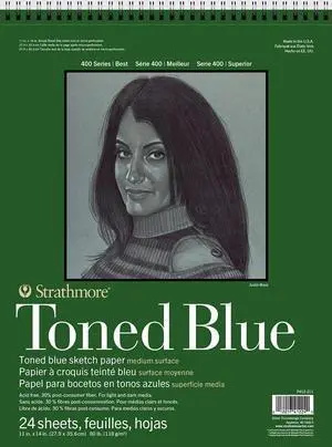 400 Series Sketch Pad, Toned Blue, 11x14 inch, 24 Sheets - Artist Sketchbook for Drawing, Illustration, Art Class Students 400 Series Sketch Pad, Toned Blue, 11x14 inch, 24 Sheets - Artist Sketchbook for Drawing, Illustration, Art Class Students
