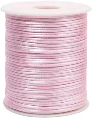 2.0 mm x 110 Yards Nylon Satin Cord Beading Braided Thread String for Chinese Knotting Rattail Macrame Bracelets Necklaces Jewelry Making (Pink) 2.0 mm x 110 Yards Nylon Satin Cord Beading Braided Thread String for Chinese Knotting Rattail Macrame Bracelets Necklaces Jewelry Making (Pink)