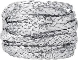 5m Braided Leather Cord 7mm Silver PU Leather Strings 2mm Thick Flat Folded Imitation Leather Rope Thread for Bracelet Anklets Necklace Jewelry Making DIY Braiding Crafts Gift Wrapping 5m Braided Leather Cord 7mm Silver PU Leather Strings 2mm Thick Flat Folded Imitation Leather Rope Thread for Bracelet Anklets Necklace Jewelry Making DIY Braiding Crafts Gift Wrapping