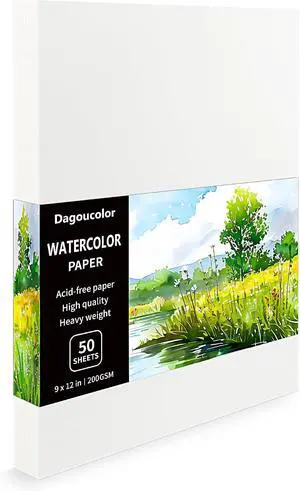 Watercolor Paper, 9" x 12", 200GSM, 50 Pcs Bulk Water Color Paper, Art Supplies for Artists Adults Boys Girls Students, Painting, Drawing, Mixed Media Watercolor Paper, 9" x 12", 200GSM, 50 Pcs Bulk Water Color Paper, Art Supplies for Artists Adults Boys Girls Students, Painting, Drawing, Mixed Media