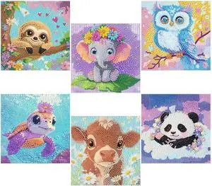 6 Pack Diamond Painting Kits for Kids Beginners,Full Drill Cute Animals Diamond Art Kits,Diamond Art Arts and Crafts for Kids Ages 4-8-12,Home Wall Decor 6x6 Inch 6 Pack Diamond Painting Kits for Kids Beginners,Full Drill Cute Animals Diamond Art Kits,Diamond Art Arts and Crafts for Kids Ages 4-8-12,Home Wall Decor 6x6 Inch