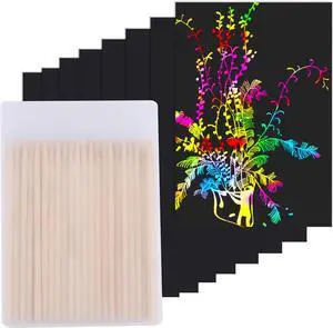100 Pcs Scratch Art Paper Rainbow Sets Arts and Crafts for Kids | Classroom Supplies Black Magic Scratch Off Craft Set Kits for Age 3-12 Party Games Birthday Gifts Easter Basket Stuffers 100 Pcs Scratch Art Paper Rainbow Sets Arts and Crafts for Kids | Classroom Supplies Black Magic Scratch Off Craft Set Kits for Age 3-12 Party Games Birthday Gifts Easter Basket Stuffers