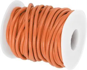 11 Yard x 3mm Round Leather Cord for Jewelry Making, Leather String Lace Leather Rope Spool for Crafting Necklace Bracelet Beading Lanyard Braiding, Orange 11 Yard x 3mm Round Leather Cord for Jewelry Making, Leather String Lace Leather Rope Spool for Crafting Necklace Bracelet Beading Lanyard Braiding, Orange
