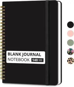 Blank Spiral Journal Notebook for Women & Men, 140 Pages, Sketch Book, Plain Notebook for Drawing & Sketching, Journals for Creative Writing, A5(5.7" x 7.9") Black Blank Spiral Journal Notebook for Women & Men, 140 Pages, Sketch Book, Plain Notebook for Drawing & Sketching, Journals for Creative Writing, A5(5.7" x 7.9") Black