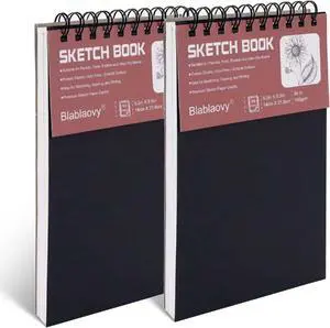 2 Pack Sketch Book, 5.5" x 8.5" Sketchbook With 100 Sheets (68lb/100gsm), Drawing Pad for Kids, Adults, Beginners, Artists - Acid Free Paper (2 Pack) 2 Pack Sketch Book, 5.5" x 8.5" Sketchbook With 100 Sheets (68lb/100gsm), Drawing Pad for Kids, Adults, Beginners, Artists - Acid Free Paper (2 Pack)