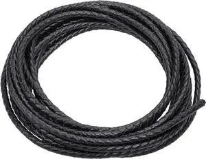 5.5 Yards Genuine Bolo Leather Cord 4mm Round Braided for DIY | Braided Leather Cord Strip, 5m Long Antique Strap, 4mm Thick for Bracelet, Necklace, Beading Jewelry Making (Black) 5.5 Yards Genuine Bolo Leather Cord 4mm Round Braided for DIY | Braided Leather Cord Strip, 5m Long Antique Strap, 4mm Thick for Bracelet, Necklace, Beading Jewelry Making (Black)