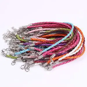 50 PCS Mixed Color Leather Lace Plaited Bracelet Cords DIY Jewelry Making Handicrafts Braided Ropes with Lobster Clasps Extended Chain for Wrist Charms Bracelets Jewelry Making 50 PCS Mixed Color Leather Lace Plaited Bracelet Cords DIY Jewelry Making Handicrafts Braided Ropes with Lobster Clasps Extended Chain for Wrist Charms Bracelets Jewelry Making