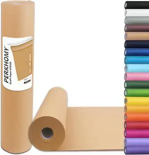 PerkHomy Brown Kraft Paper Roll 17.5" x 1,200" (100') for Gift Wrapping Bulletin Board Craft Art Bouquet Flower Packing Valentines Easel Moving Shipping Floor Poster Covering Table 70GSM 50LB PerkHomy Brown Kraft Paper Roll 17.5" x 1,200" (100') for Gift Wrapping Bulletin Board Craft Art Bouquet Flower Packing Valentines Easel Moving Shipping Floor Poster Covering Table 70GSM 50LB
