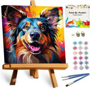 Framed Paint by Numbers Kit for Adults Beginners & Kids Ages 8-12, German Shepherd Paint by Number with Frame, Dog Paint by Number Framed Canvas (10x10 Inch, Without Easel) Framed Paint by Numbers Kit for Adults Beginners & Kids Ages 8-12, German Shepherd Paint by Number with Frame, Dog Paint by Number Framed Canvas (10x10 Inch, Without Easel)