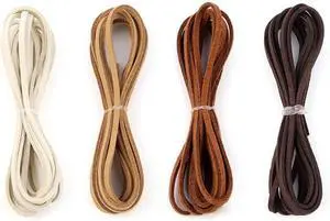 Leather String Suede Cord Leather Cords Rope String for Jewelry Making Necklace Bracelet Art Crafts Beading (4 Colors,3mm x 2.2 Yard) Leather String Suede Cord Leather Cords Rope String for Jewelry Making Necklace Bracelet Art Crafts Beading (4 Colors,3mm x 2.2 Yard)
