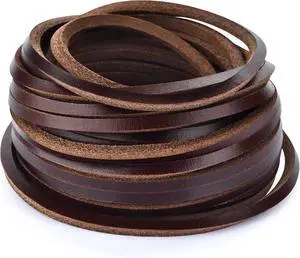 3mm Flat Genuine Leather Cord, Genuine Full Grain Cowhide Leather Lace Braiding String Tan for Jewelry Making, DIY Craft (Oil Tan Red Brown_5Yards) 3mm Flat Genuine Leather Cord, Genuine Full Grain Cowhide Leather Lace Braiding String Tan for Jewelry Making, DIY Craft (Oil Tan Red Brown_5Yards)