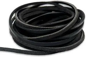 3mm Flat Genuine Leather Cord Black Braiding String for Jewelry Making, Crafts & DIY Projects (4.5m) 3mm Flat Genuine Leather Cord Black Braiding String for Jewelry Making, Crafts & DIY Projects (4.5m)