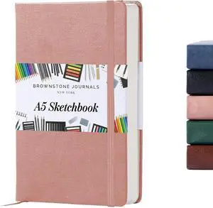 A5 Sketch Book Hardcover - 80 Sheets 100 GSM Paper | 5" x 8", Lay Flat, Vegan Leather Cover, Elastic Band, Back Pocket, Compact Art Drawing Book for Adults & Students A5 Sketch Book Hardcover - 80 Sheets 100 GSM Paper | 5" x 8", Lay Flat, Vegan Leather Cover, Elastic Band, Back Pocket, Compact Art Drawing Book for Adults & Students