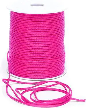 1mm 2mm Nylon Satin Cord Rattail DIY Silk Chinese Knot Shamballa Rattail Nylon Macrame Knotting Beading String Thread (Hot Pink, 1mm - 50 Yards) 1mm 2mm Nylon Satin Cord Rattail DIY Silk Chinese Knot Shamballa Rattail Nylon Macrame Knotting Beading String Thread (Hot Pink, 1mm - 50 Yards)