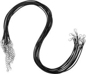 10pcs 20 Inch Waxed Necklace Cord, Bulk Necklace String with Clasp 1.5mm Waxed Leather Cord Rope for Jewelry Making DIY Bracelet Pendant,Black 10pcs 20 Inch Waxed Necklace Cord, Bulk Necklace String with Clasp 1.5mm Waxed Leather Cord Rope for Jewelry Making DIY Bracelet Pendant,Black