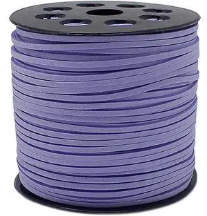 100 Yards Suede Cord, 2.65mm Flat Faux Leather Cord with Roll Spool Beading Craft Thread for Necklaces, Bracelets, Jewelry Making, Beading and DIY Handmade Crafts (Violet) 100 Yards Suede Cord, 2.65mm Flat Faux Leather Cord with Roll Spool Beading Craft Thread for Necklaces, Bracelets, Jewelry Making, Beading and DIY Handmade Crafts (Violet)