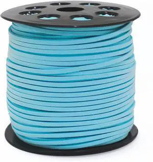 100 Yards Suede Cord, 2.65mm Flat Faux Leather Cord with Roll Spool Beading Craft Thread for Necklaces, Bracelets, Jewelry Making, Beading and DIY Handmade Crafts (Sky Blue) 100 Yards Suede Cord, 2.65mm Flat Faux Leather Cord with Roll Spool Beading Craft Thread for Necklaces, Bracelets, Jewelry Making, Beading and DIY Handmade Crafts (Sky Blue)