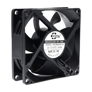SXDOOL SXD8025M1B Coated DC Cooling Fan, 80 x 80 x 25 mm, 12V DC SXDOOL SXD8025M1B Coated DC Cooling Fan, 80 x 80 x 25 mm, 12V DC