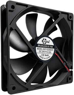 SXDOOL SXD12025B24H 120mm 24V DC Cooling Fan, 120 x 120 x 25mm, Dual Ball Bearing, 2-Pin, 101.35 CFM SXDOOL SXD12025B24H 120mm 24V DC Cooling Fan, 120 x 120 x 25mm, Dual Ball Bearing, 2-Pin, 101.35 CFM
