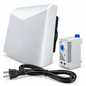 SXDOOL 120mm EC Electrical Enclosure Fan Kit, 110-240V AC, Rain Hood, 0-60 C Thermostat, 1.5m US Power Cord SXDOOL 120mm EC Electrical Enclosure Fan Kit, 110-240V AC, Rain Hood, 0-60 C Thermostat, 1.5m US Power Cord