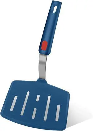 Silicone Spatula Turner, High Heat Resistant Rubber Baking Spatula, Non-Stick Slotted Wide Fish Slice Spatulas for Cooking, Large Kitchen Utensil for Pancake Omelette Egg - Hazy Blue Silicone Spatula Turner, High Heat Resistant Rubber Baking Spatula, Non-Stick Slotted Wide Fish Slice Spatulas for Cooking, Large Kitchen Utensil for Pancake Omelette Egg - Hazy Blue