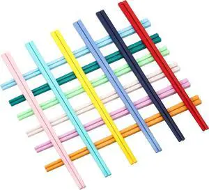 Boao 12 Pairs Plastic Chopsticks Reusable 9 Inch, 12 Pairs, Muticolor Boao 12 Pairs Plastic Chopsticks Reusable 9 Inch, 12 Pairs, Muticolor