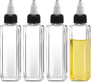 Sliverdew 4 Pcs Oil Squeeze Bottles 3.4 OZ Empty Bottles with Twist Top Cap Plastic Liquid Condiment Container Leak-Proof Dispensing Bottles for Oil Soy Sauce Vinegar Syrup Ketchup Sliverdew 4 Pcs Oil Squeeze Bottles 3.4 OZ Empty Bottles with Twist Top Cap Plastic Liquid Condiment Container Leak-Proof Dispensing Bottles for Oil Soy Sauce Vinegar Syrup Ketchup