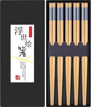 Antner 5 Pairs Bamboo Chopsticks Reusable Japanese Style Chopstick Gift Sets, Classic Natural Bamboo Chop Sticks Dishwasher Safe, 8.8 Inch/22.5cm Antner 5 Pairs Bamboo Chopsticks Reusable Japanese Style Chopstick Gift Sets, Classic Natural Bamboo Chop Sticks Dishwasher Safe, 8.8 Inch/22.5cm