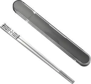 Metal Chopsticks With Case,18/8 Stainless Steel,Reusable 1 Pair,Silvery Metal Chopsticks With Case,18/8 Stainless Steel,Reusable 1 Pair,Silvery