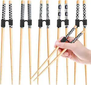 LYART 5 Pairs Reusable Training Chopsticks Beginners for Kids Adults Learners, Japanese Wooden Chopsticks Trainers Set, Dishwasher Safe, L8.86Inch (1.Japanese stamp) LYART 5 Pairs Reusable Training Chopsticks Beginners for Kids Adults Learners, Japanese Wooden Chopsticks Trainers Set, Dishwasher Safe, L8.86Inch (1.Japanese stamp)
