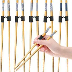 LYART 5 Pairs Reusable Training Chopsticks Beginners for Kids Adults Learners, Japanese Wooden Chopsticks Trainers Set, Dishwasher Safe, L8.86Inch (5.Simplicity print) LYART 5 Pairs Reusable Training Chopsticks Beginners for Kids Adults Learners, Japanese Wooden Chopsticks Trainers Set, Dishwasher Safe, L8.86Inch (5.Simplicity print)