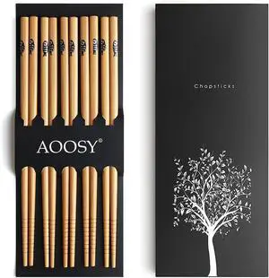 AOOSY 5-Pair Reusable Bamboo Chopsticks, Classic Japanese Style Chop Sticks AOOSY 5-Pair Reusable Bamboo Chopsticks, Classic Japanese Style Chop Sticks