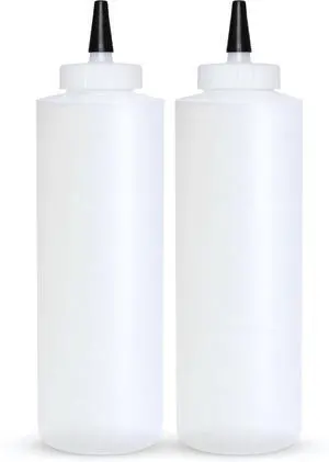 BRIGHTFROM Condiment Squeeze Bottles 16 OZ Wide Neck, Empty Squirt Bottles - Removable Top-Cap, Leak Proof for Ketchup, Mustard, Syrup, Sauces, Dressing, Oil, Arts & Crafts, BPA FREE Plastic - 2 PACK BRIGHTFROM Condiment Squeeze Bottles 16 OZ Wide Neck, Empty Squirt Bottles - Removable Top-Cap, Leak Proof for Ketchup, Mustard, Syrup, Sauces, Dressing, Oil, Arts & Crafts, BPA FREE Plastic - 2 PACK
