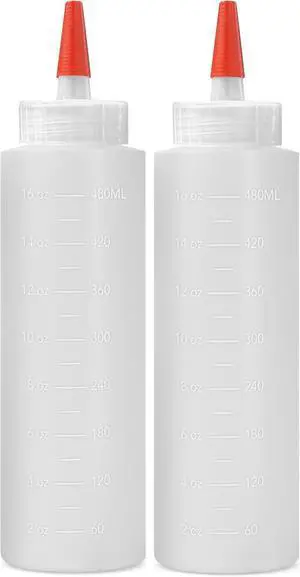 2-pack Plastic Squeeze Bottles for Sauces - 16oz Condiment Squeeze Bottles 2-pack Plastic Squeeze Bottles for Sauces - 16oz Condiment Squeeze Bottles