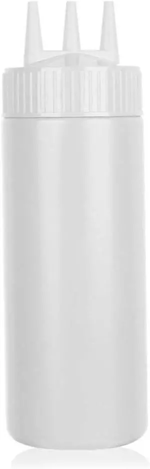 24oz Seasoning Bottle-White 3 Hole Squeeze Bottle for Sauce Ketchup Mustard 24oz Seasoning Bottle-White 3 Hole Squeeze Bottle for Sauce Ketchup Mustard