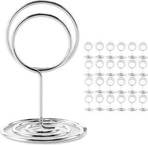 Table Number Holders, 26PCS Place Card Holder, Photo Holder (2" Silver) Table Number Holders, 26PCS Place Card Holder, Photo Holder (2" Silver)