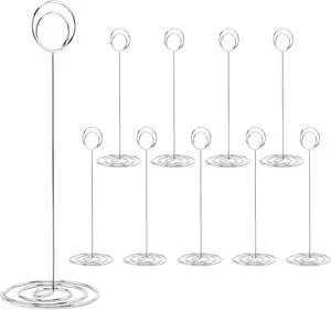 Table Number Holders, 10PCS Place Card Holder, Photo Holder (8.7" Silver) Table Number Holders, 10PCS Place Card Holder, Photo Holder (8.7" Silver)