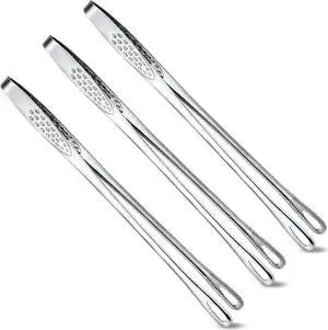 3 Pcs 11 Inches Korean BBQ Tongs Stainless Steel Kitchen Tweezers Grill 3 Pcs 11 Inches Korean BBQ Tongs Stainless Steel Kitchen Tweezers Grill