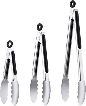 7/9/12 Inch Kitchen Tongs Set, Stainless Steel Cooking Tongs (7"+9"+12") 7/9/12 Inch Kitchen Tongs Set, Stainless Steel Cooking Tongs (7"+9"+12")