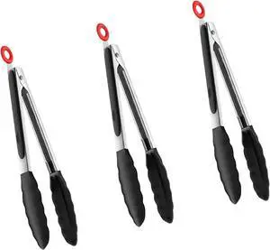 Tenta Tongs 7 Inch Silicone Mini Tongs (3pcs) for Cooking, Grilling, Turning Tenta Tongs 7 Inch Silicone Mini Tongs (3pcs) for Cooking, Grilling, Turning