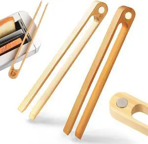 Magnetic Bamboo Toaster Tongs: 100% Natural 8.7 Wood Kitchen Toast Tongs| Eco-Friendly, Space Saving Modern Kitchen Accessory for Home Restaurant | Set of 2 Magnetic Bamboo Toaster Tongs: 100% Natural 8.7 Wood Kitchen Toast Tongs| Eco-Friendly, Space Saving Modern Kitchen Accessory for Home Restaurant | Set of 2
