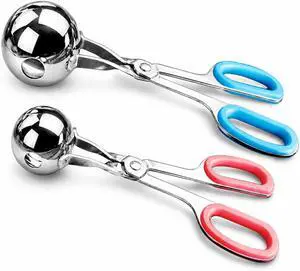Meat Baller Tongs 2-Pack Food Grade Stainless Steel Meatball Maker Set (1.38 & 1.89) with Non-Slip Handles for Meatballs, Cake Pops & Cookies Meat Baller Tongs 2-Pack Food Grade Stainless Steel Meatball Maker Set (1.38 & 1.89) with Non-Slip Handles for Meatballs, Cake Pops & Cookies