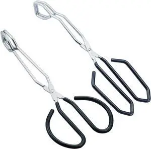 HINMAY Scissor Style Tongs 10-Inch and 11-Inch Set, Set of 2 HINMAY Scissor Style Tongs 10-Inch and 11-Inch Set, Set of 2